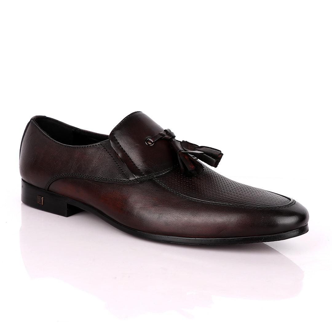 Thom Browne Front Pattern Coffee Leather Shoe - Obeezi