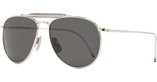 Thom Browne | TB-020 Shiny Silver Sunglasses. - Obeezi.com