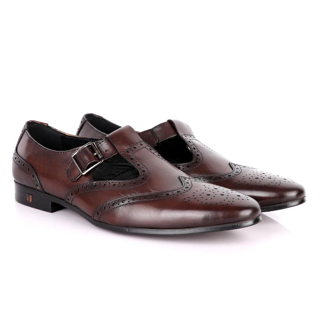 Thom Browne Simplified coffee Leather Shoe - Obeezi