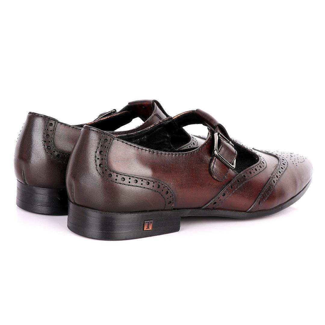 Thom Browne Simplified coffee Leather Shoe - Obeezi