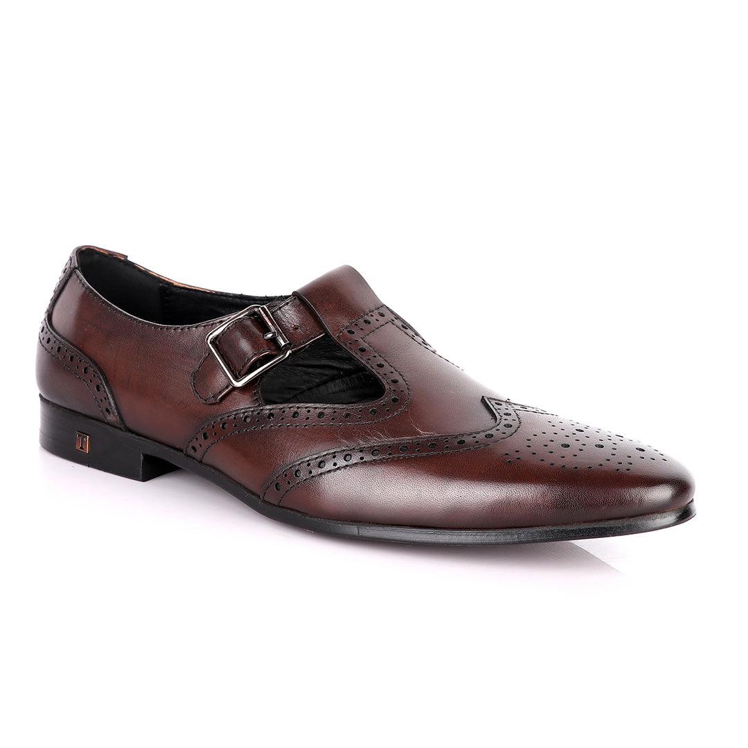 Thom Browne Simplified coffee Leather Shoe - Obeezi