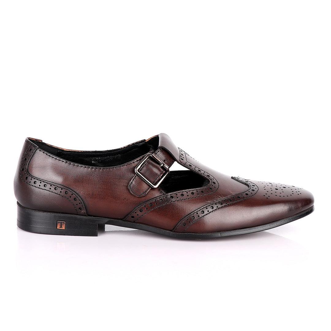Thom Browne Simplified coffee Leather Shoe - Obeezi