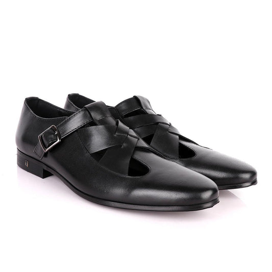 Thom Browne Twisted Design Black Leather Shoe - Obeezi
