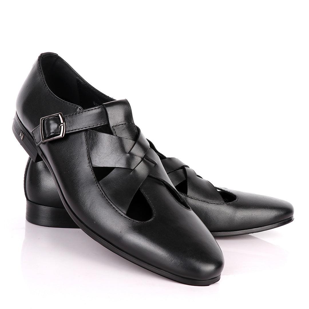 Thom Browne Twisted Design Black Leather Shoe - Obeezi