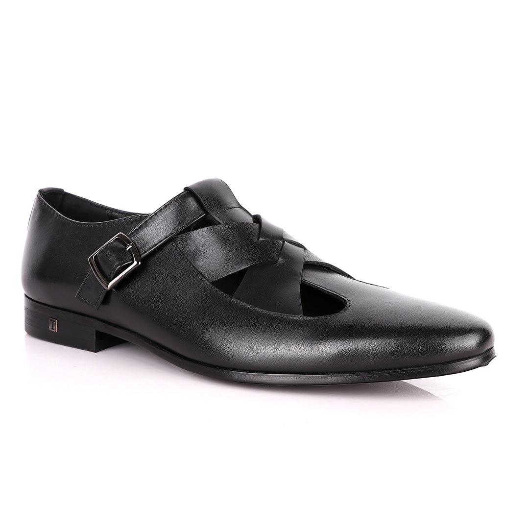 Thom Browne Twisted Design Black Leather Shoe - Obeezi