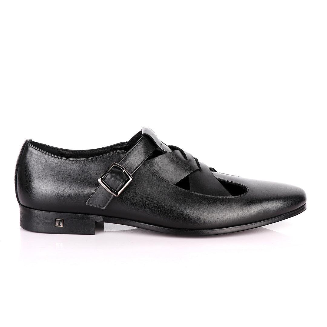 Thom Browne Twisted Design Black Leather Shoe - Obeezi