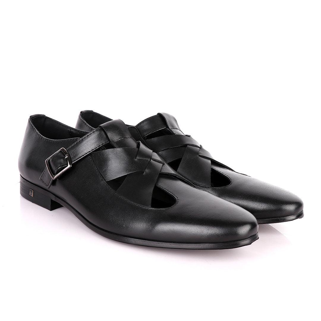 Thom Browne Twisted Design Black Leather Shoe - Obeezi