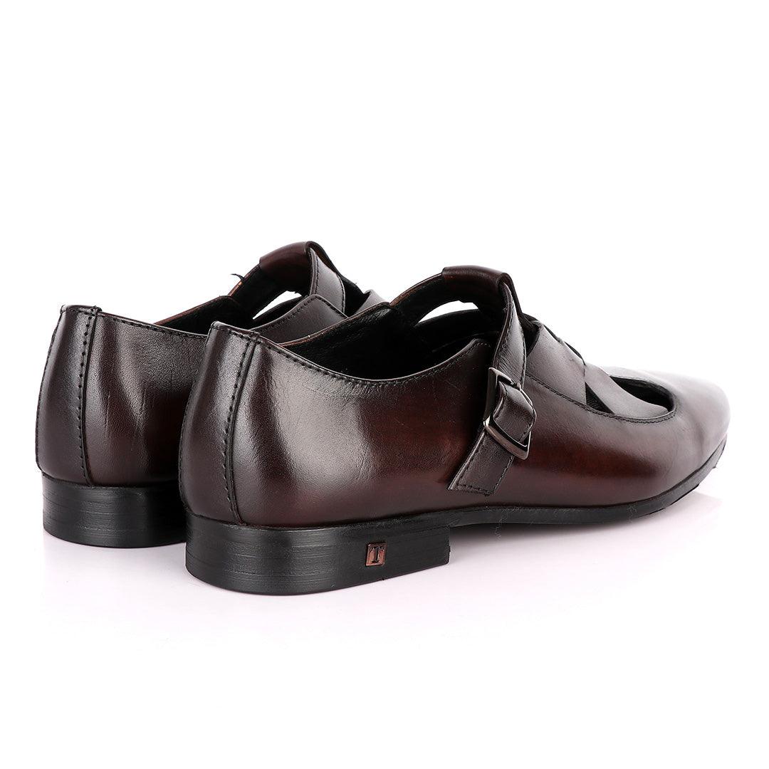 Thom Browne Twisted Design coffee Leather Shoe - Obeezi
