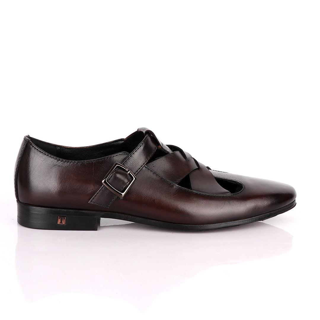 Thom Browne Twisted Design coffee Leather Shoe - Obeezi