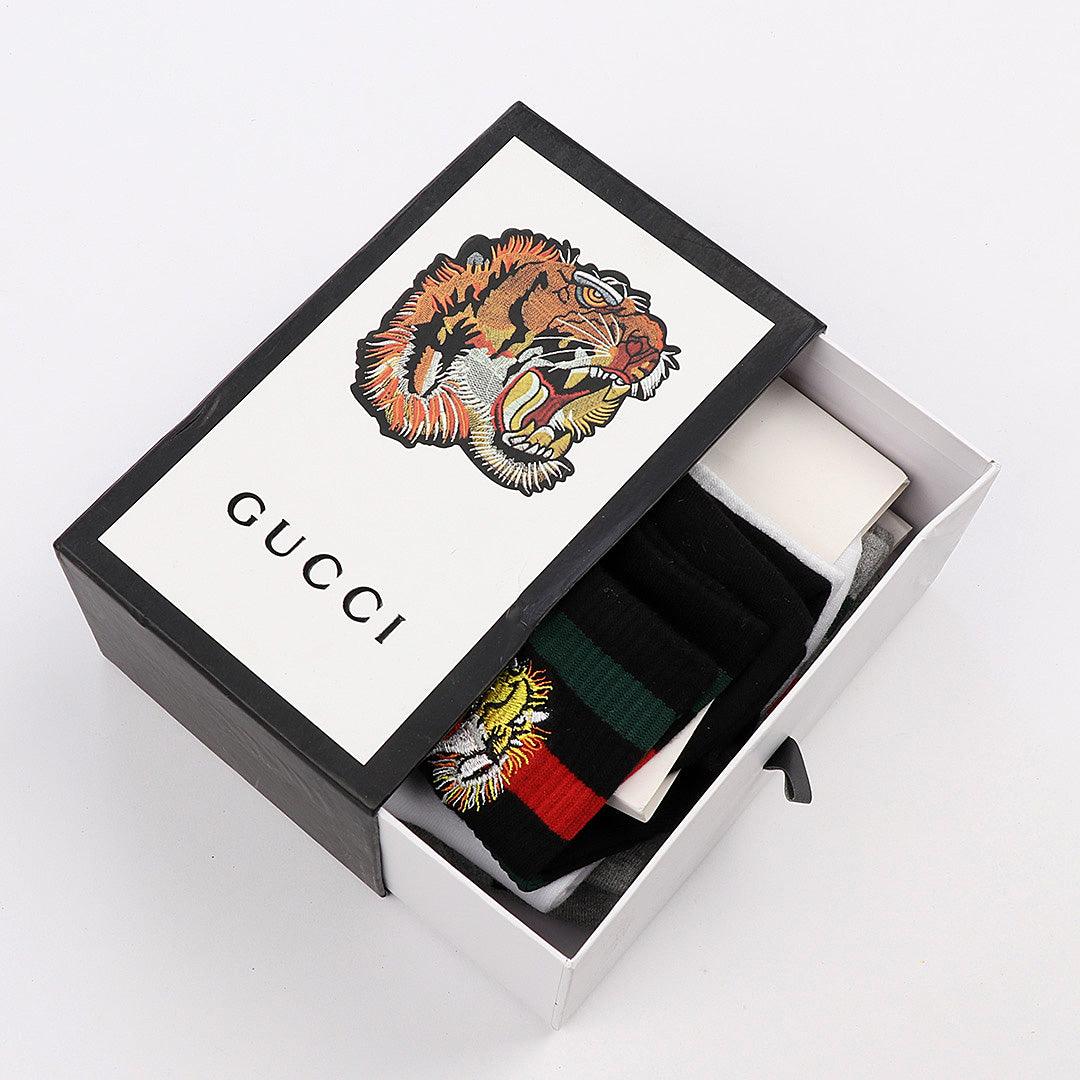 Tiger Head loafers White Black Ash Socks - Obeezi.com