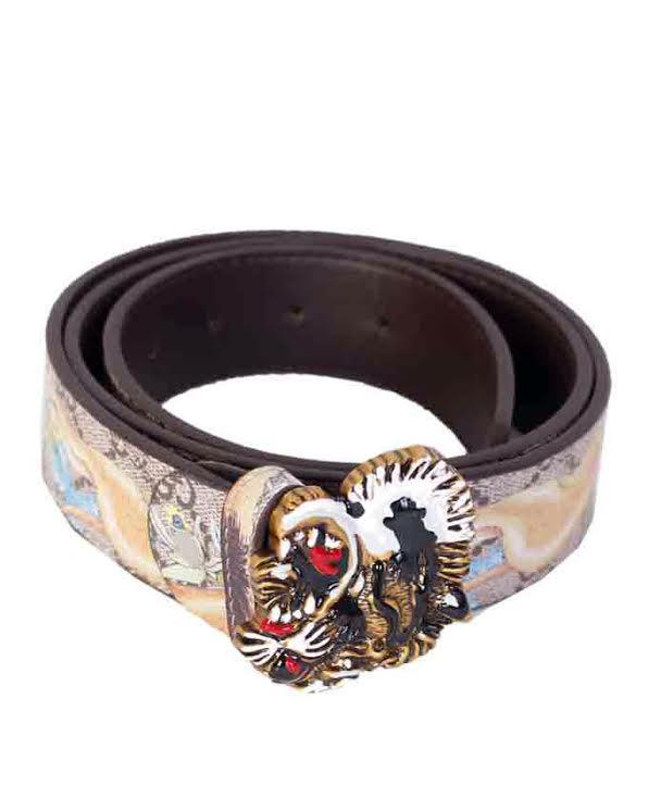 Tiger Print and Buckle Belt Biege - Obeezi.com