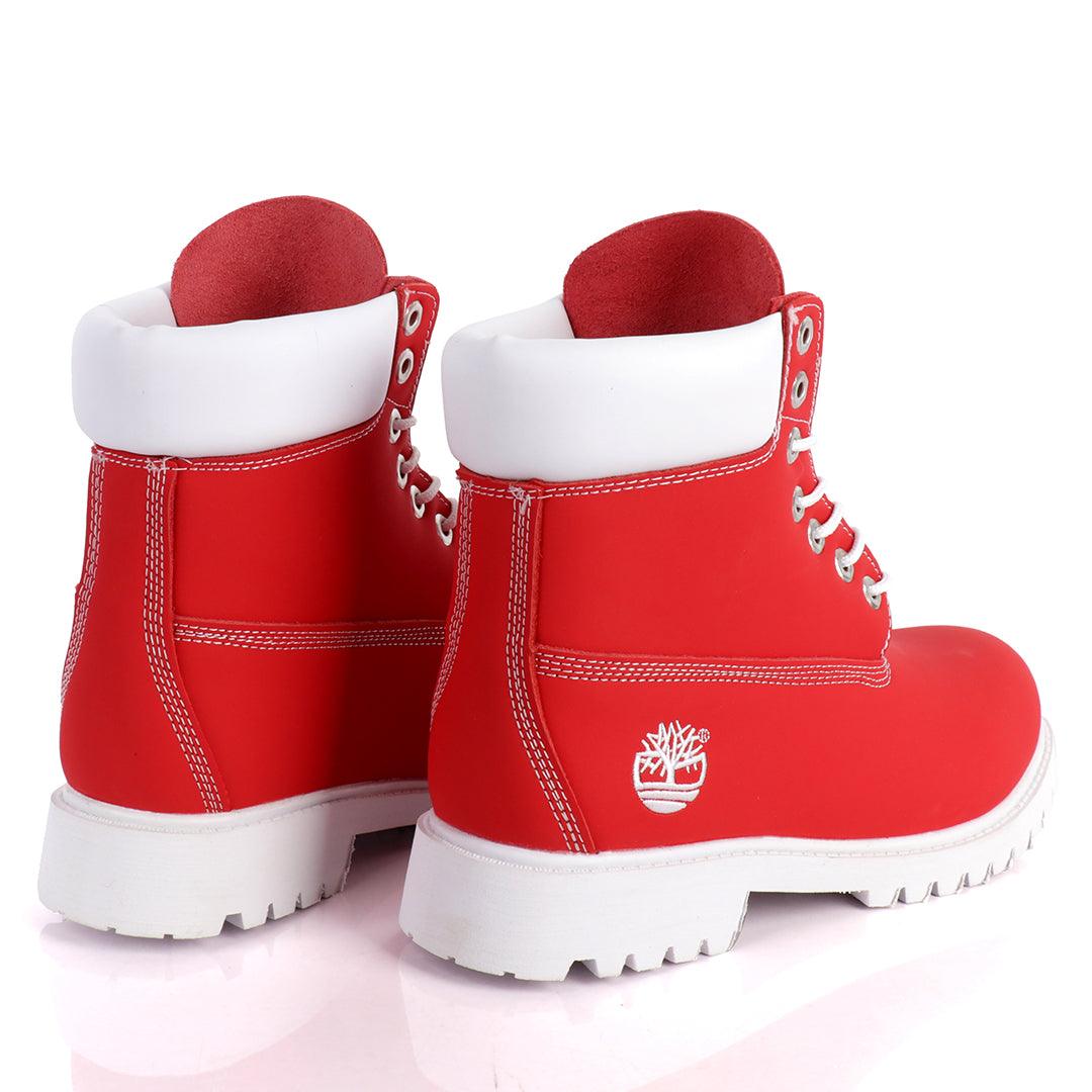 Tim Adventure 6 Inch Leather Boots Red White - Obeezi.com