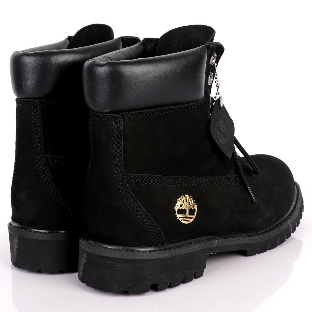 Tim Waterproof Premium Men's Leather Gold Logo Boots 6 Inch - Black - Obeezi.com
