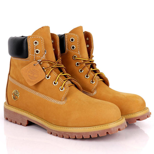 Tim Waterproof Premium Men's Leather Gold Logo Boots 6 Inch - Brown - Obeezi.com