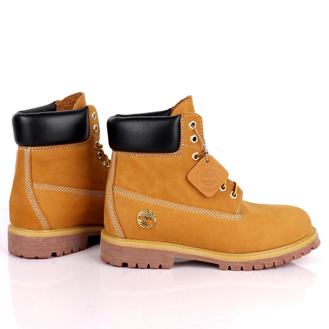 Tim Waterproof Premium Men's Leather Gold Logo Boots 6 Inch - Brown - Obeezi.com