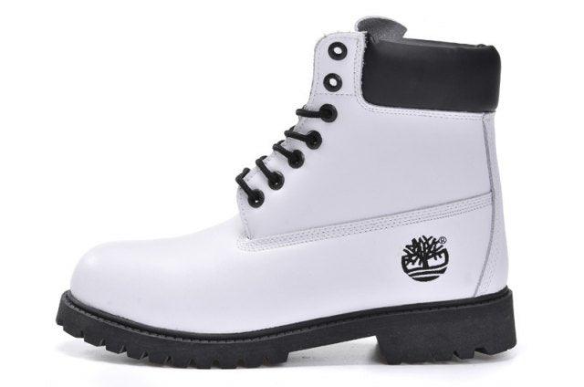 Timberland 6 Inch Nubuck Leather Boots White Black Mens Boots - Obeezi