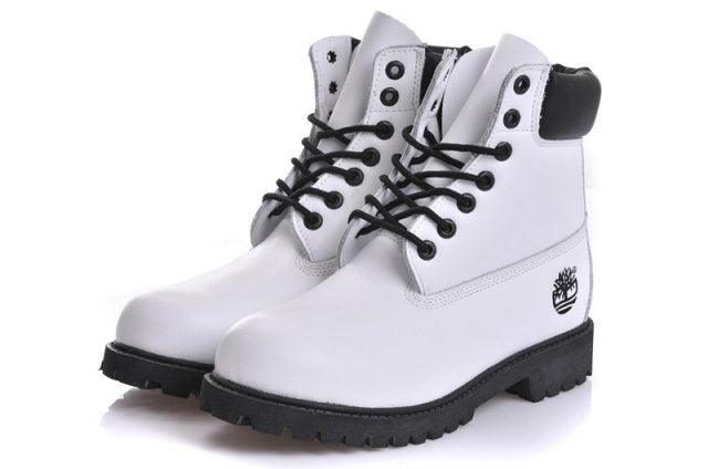 Timberland 6 Inch Nubuck Leather Boots White Black Mens Boots - Obeezi