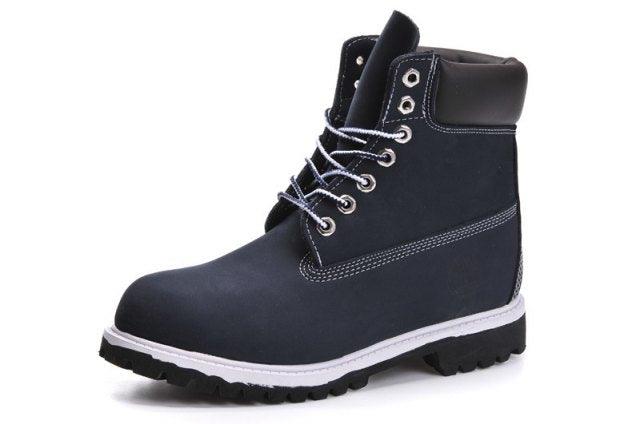 Timberland 6 Inch Nubuck Leather Navy Blue White Breathable Vent Tech Boots - Obeezi
