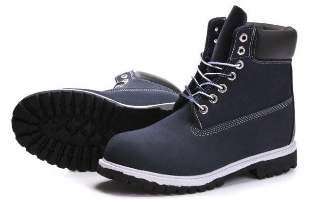 Timberland 6 Inch Nubuck Leather Navy Blue White Breathable Vent Tech Boots - Obeezi