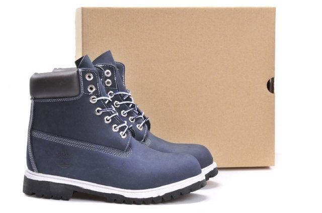 Timberland 6 Inch Nubuck Leather Navy Blue White Breathable Vent Tech Boots - Obeezi