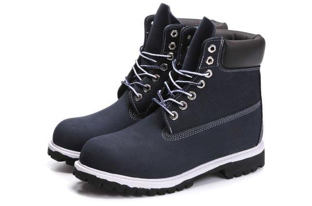 Timberland 6 Inch Nubuck Leather Navy Blue White Breathable Vent Tech Boots - Obeezi