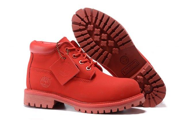 Timberland Classic Premium Boots Red Waterproof Chukka Boots - Obeezi
