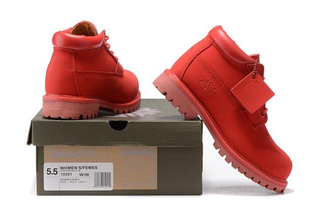 Timberland Classic Premium Boots Red Waterproof Chukka Boots - Obeezi