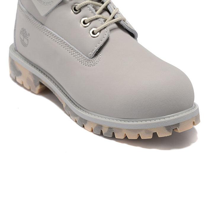Timberland Icon 6 inch Premium With Camo Outsole Light Gray Waterproof Boots - Obeezi
