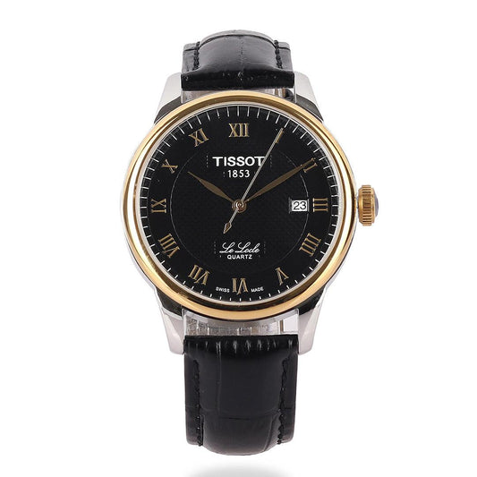 Tissot Lelode Swiss Made Black Leather Watch - Obeezi.com