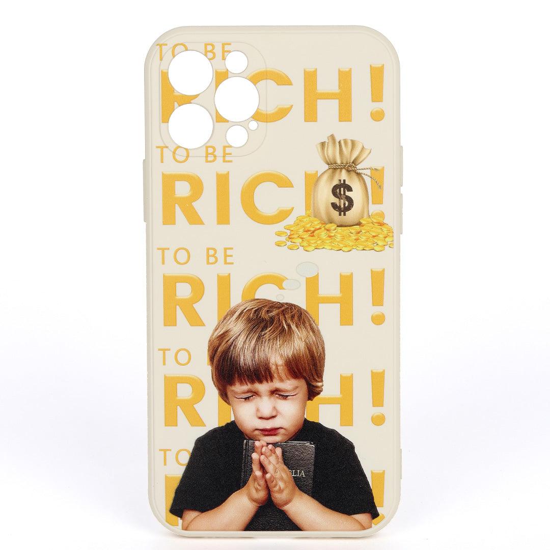To Be Rich Designed iPhone Case- Cream - Obeezi.com