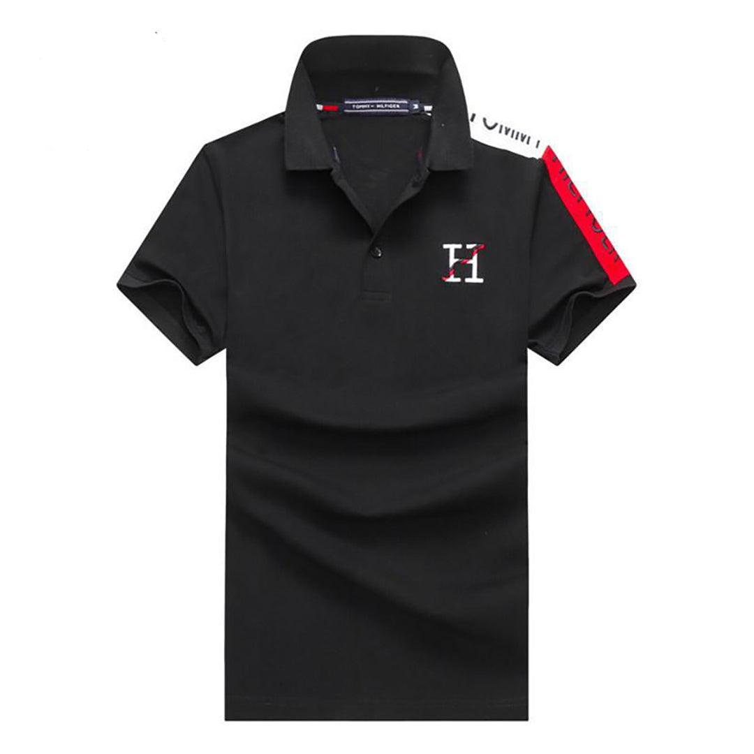 Tom Black Slim-fit cotton piqué polo shirt - Obeezi.com