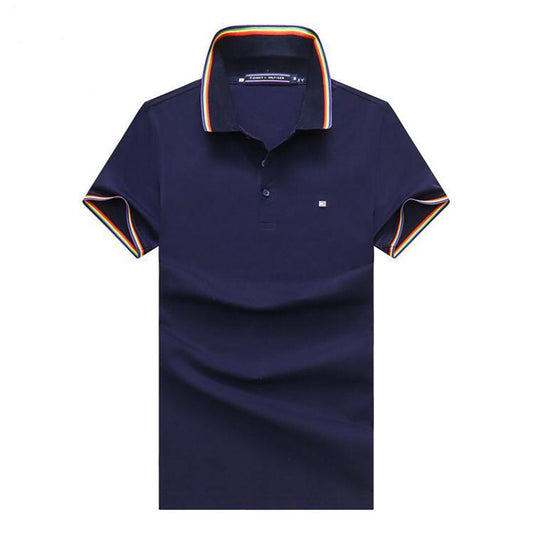 Tom Custom Fit Essential Collar Color Block Polo-Navy BLue - Obeezi.com