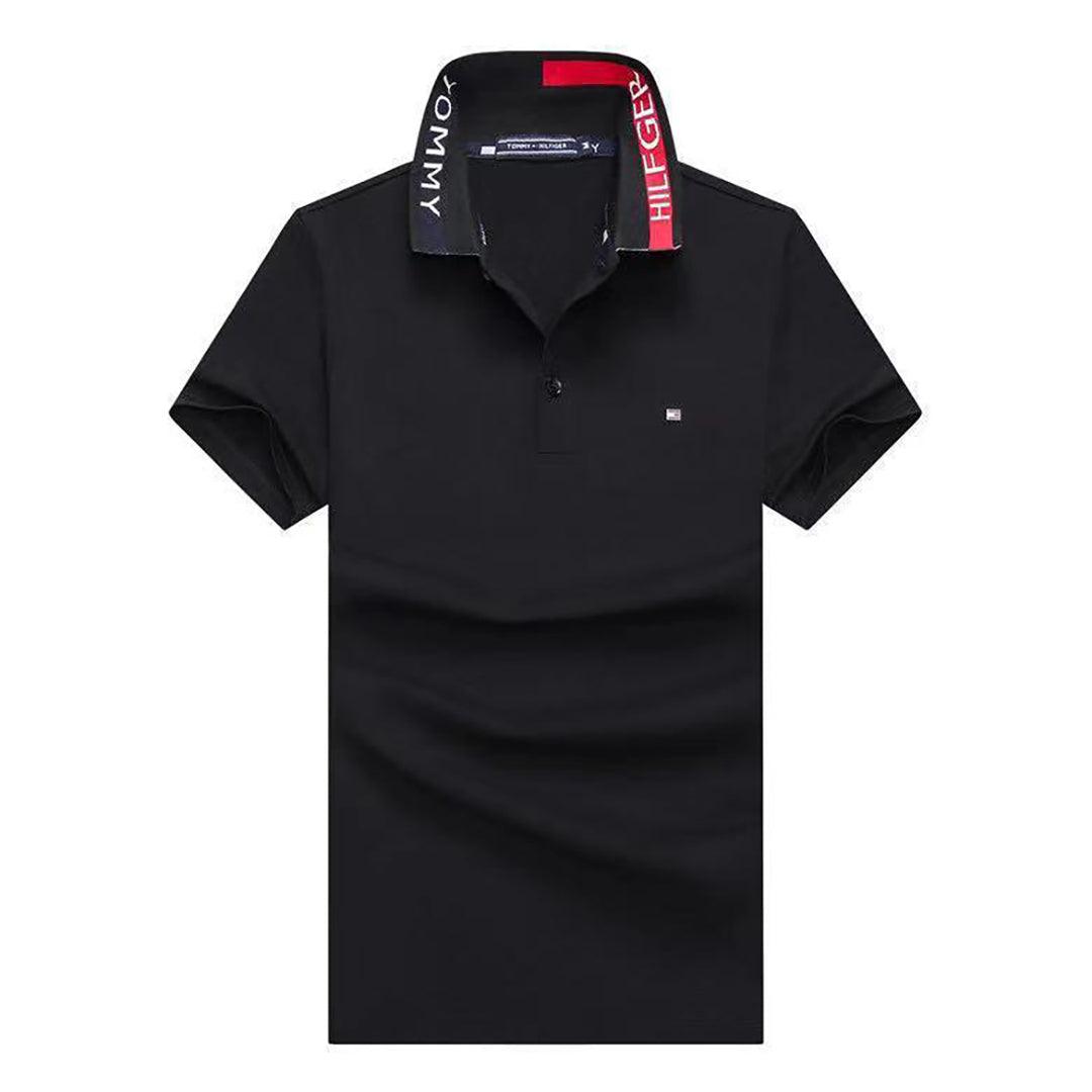 Tom Custom Fit Essential Signature Polo-Black - Obeezi.com