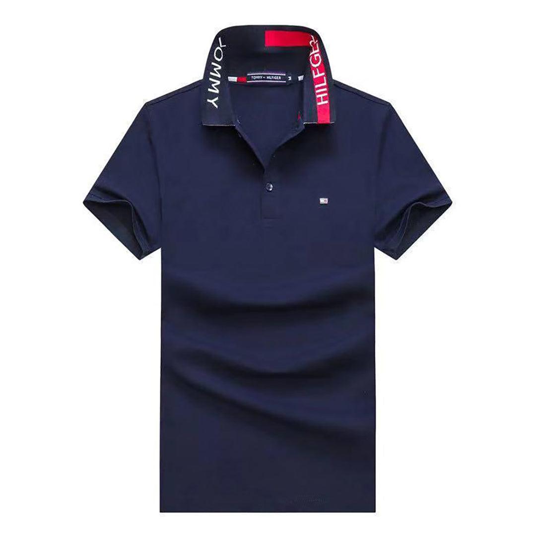 Tom Custom Fit Essential Signature Polo-Navy Blue - Obeezi.com