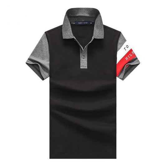 Tom Essential Men's Hand Stripe Polo-Black - Obeezi.com