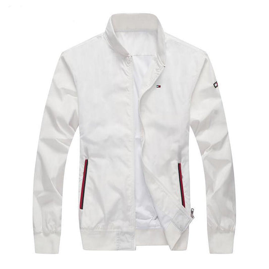 Tom Essential Yatch Zip Thru Flag -White - Obeezi.com