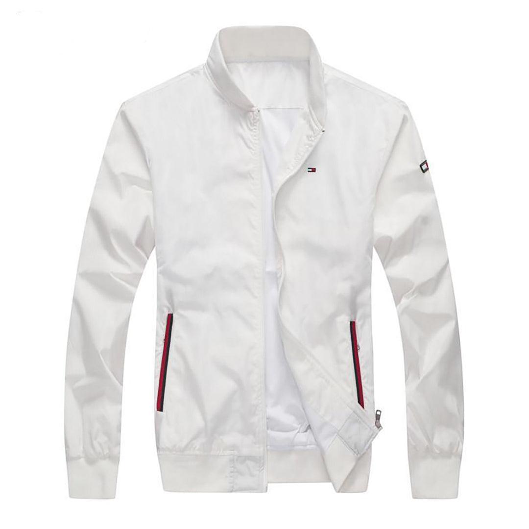 Tom Essential Yatch Zip Thru Flag -White - Obeezi.com