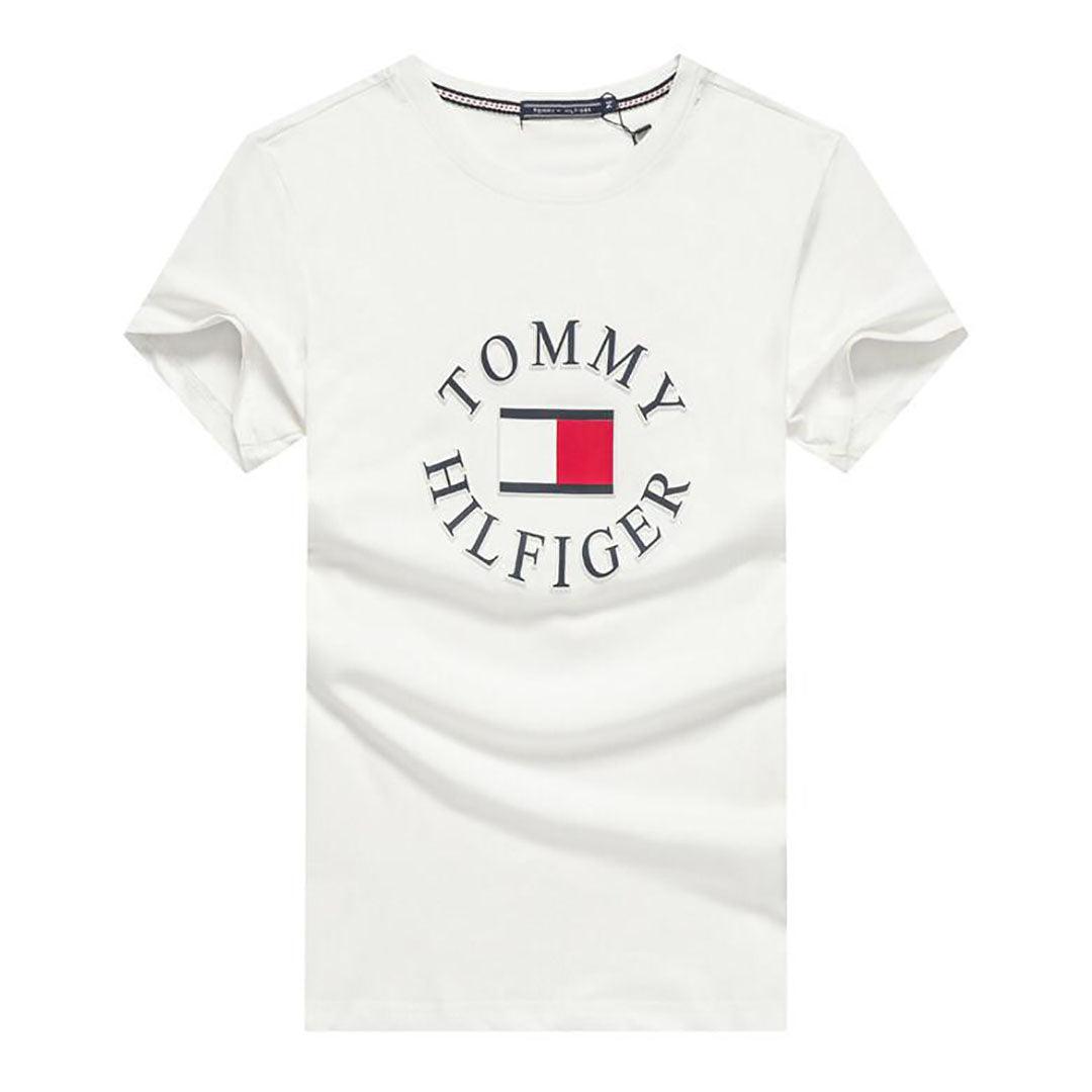Tom Front Bold Logo Essential Organic Cotton-White - Obeezi.com