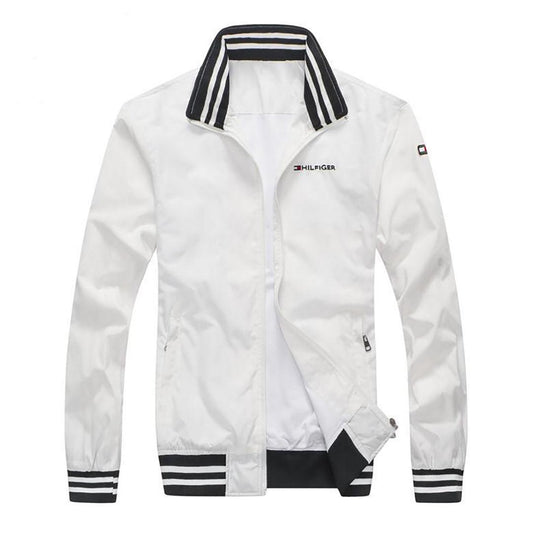 Tom Men's Front Logo Designed Regatta Jacket-White - Obeezi.com