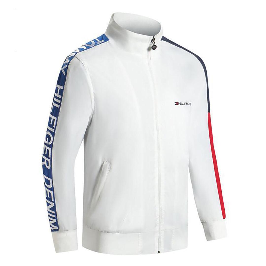 Tom Men's Hand Logo Signature Zip Down-White - Obeezi.com