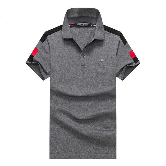 Tom Regular Fit Script Logo Polo-GRY - Obeezi.com