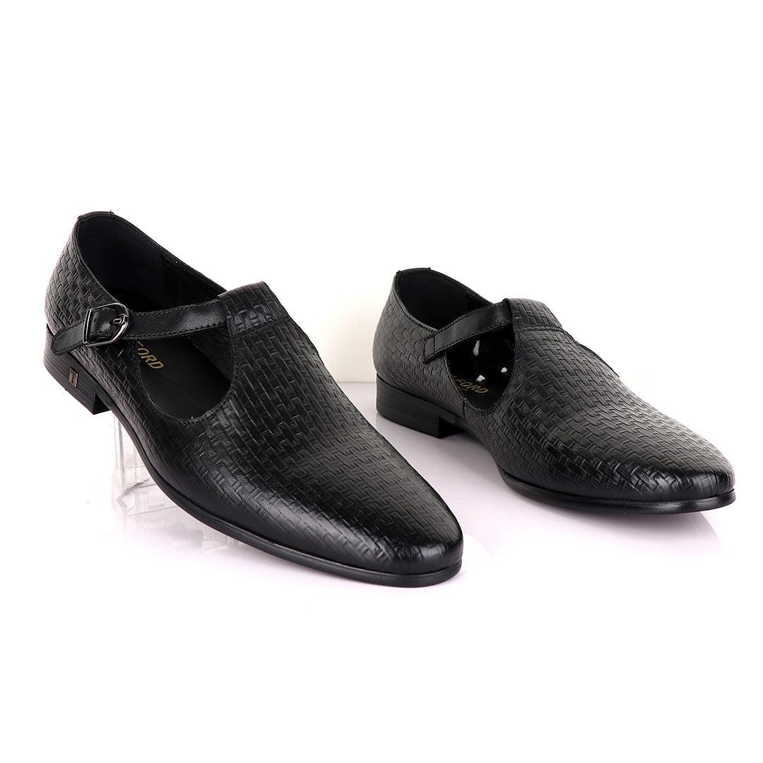 Tomford Exotic Craft Black Cover Leather Shoe - Obeezi