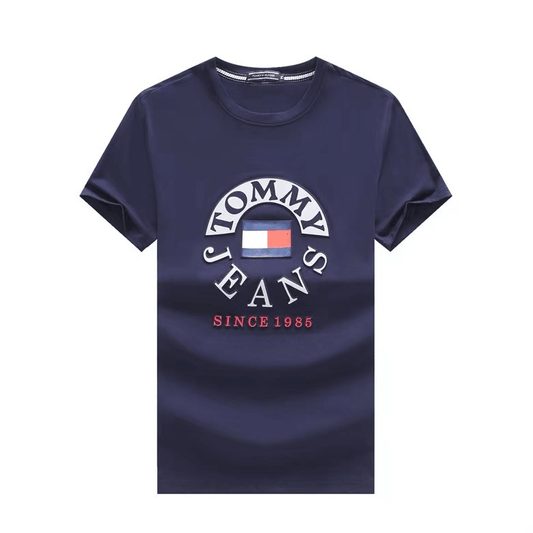 Tommy HF Flag Logo Since 1985 T-Shirt- Navy Blue - Obeezi.com