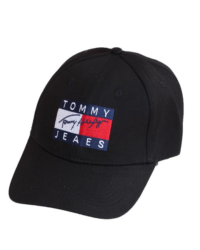 Tommy Hilfiger Baseball Adjustable Black Large Logo Cap - Obeezi.com