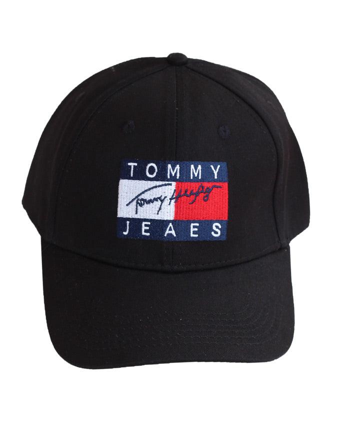 Tommy Hilfiger Baseball Adjustable Black Large Logo Cap - Obeezi.com