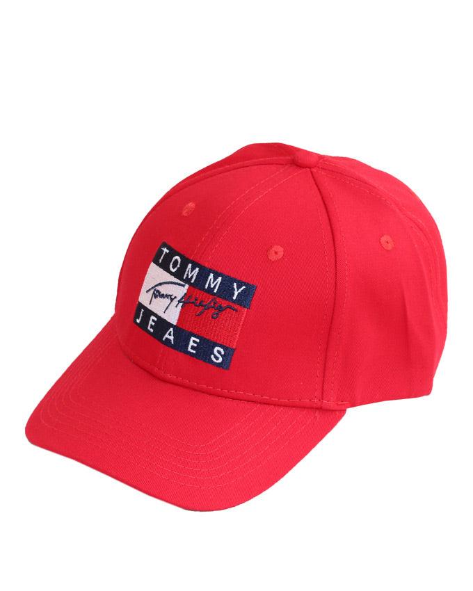Tommy Hilfiger Baseball Adjustable Red Large Logo Cap - Obeezi.com
