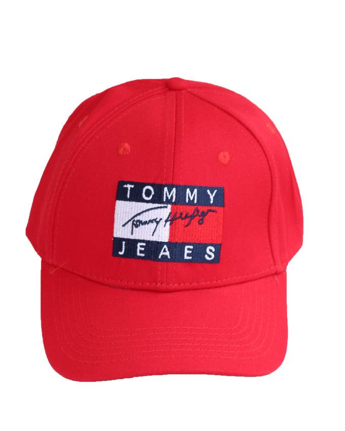 Tommy Hilfiger Baseball Adjustable Red Large Logo Cap - Obeezi.com
