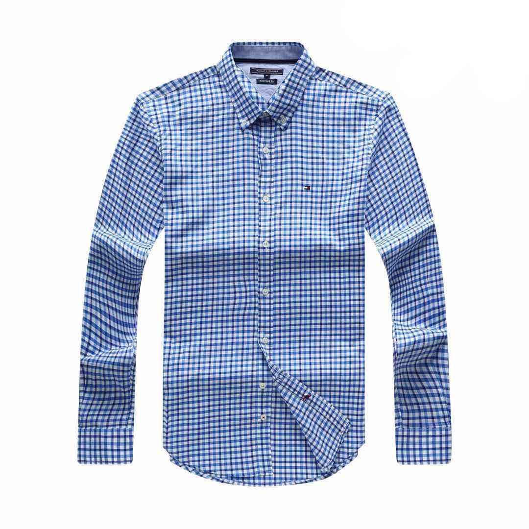 Tommy Hilfiger Blue And White Checkered Design Shirt - Obeezi