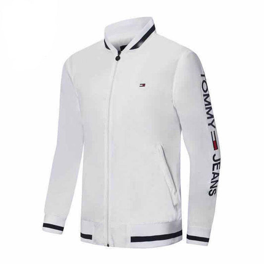 Tommy Hilfiger Blue Collar Strap White Tracksuit - Obeezi