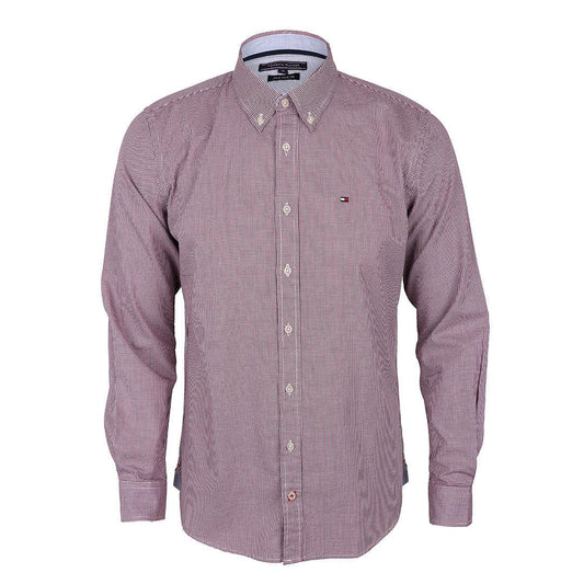 Tommy Hilfiger Checkered Custom Long sleeve Shirt-Red - Obeezi